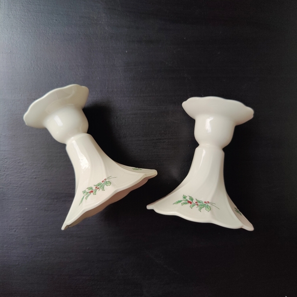 Vintage (80s) | Christmas 🌲🎁 | pair of Nikko 🇯🇵 candle stick holders 🕯️ - Picture 14 of 15